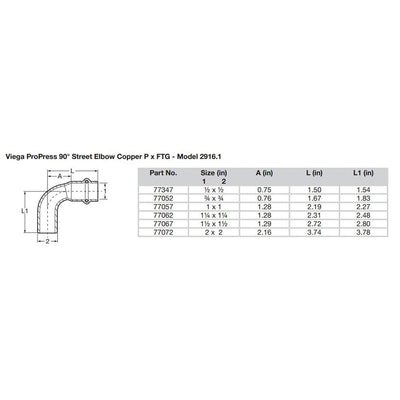 Viega Viega ProPress 1" - 90° Copper Elbow - Street/Press Connection - Smart Connect Technology Marine Plumbing & Ventilation