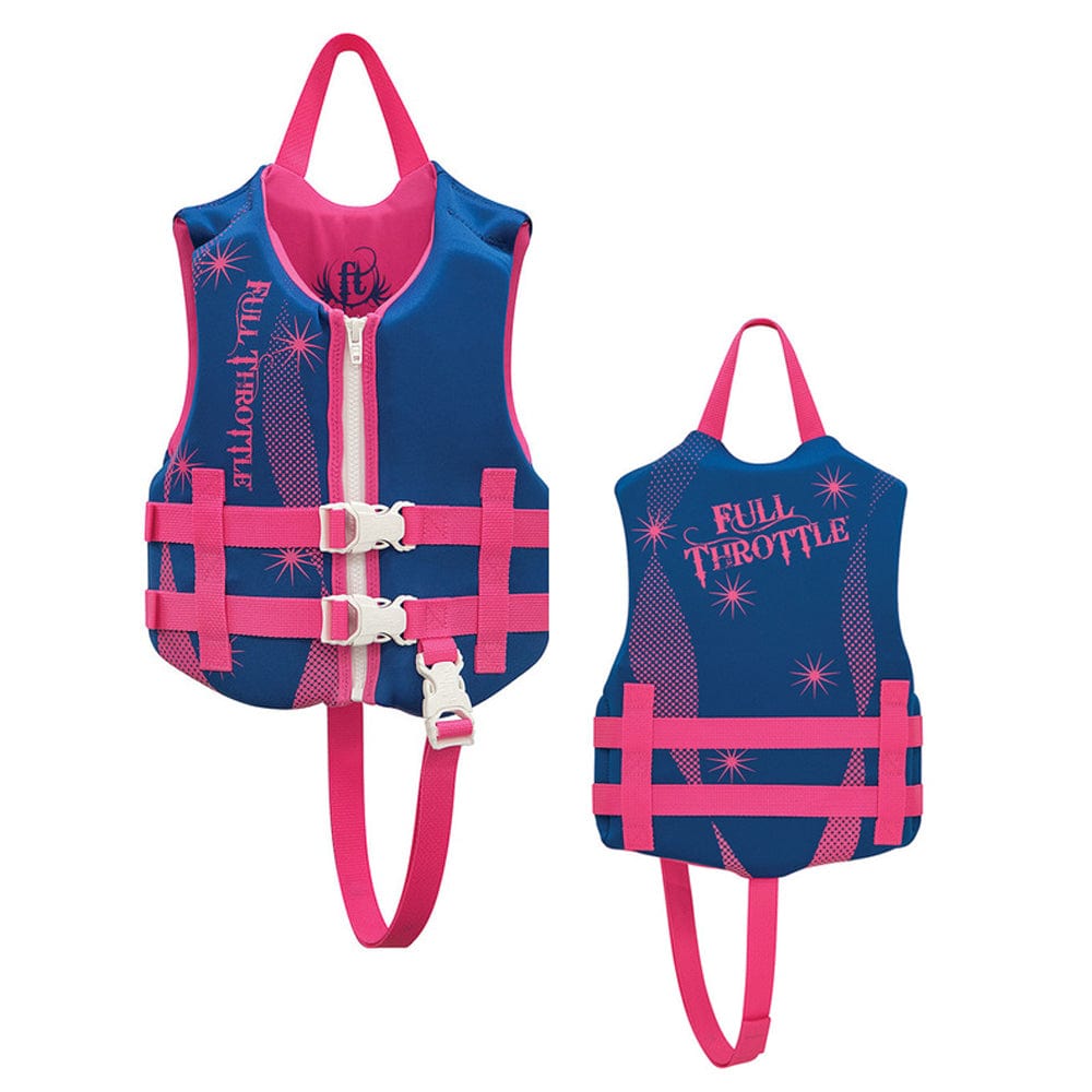 Full Throttle Full Throttle Rapid-Dry Life Vest - Child 30-50lbs - Blue/Pink Marine Safety