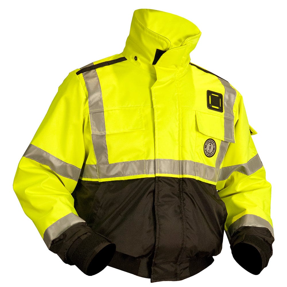 Mustang Survival Mustang Classic Flotation Bomber Jacket ANSI - Hi-Vis Fluorescent Yellow/Green - Large Marine Safety