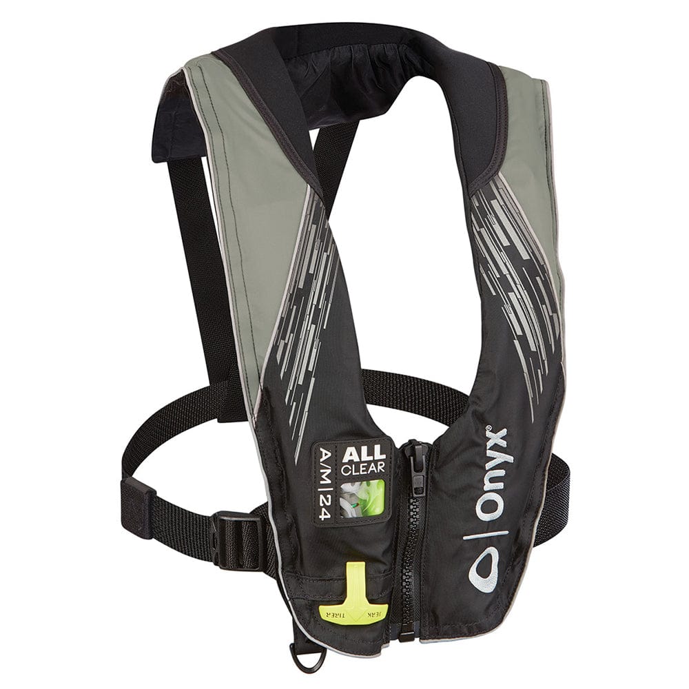 Onyx Outdoor Onyx A/M-24 Series All Clear Automatic/Manual Inflatable Life Jacket - Grey - Adult Marine Safety