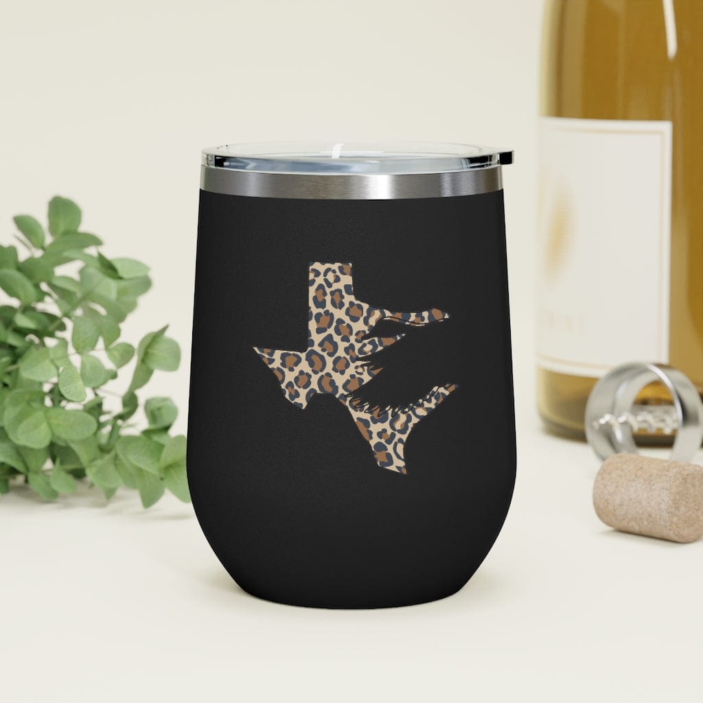 Texas Fowlers 12oz Insulated Wine Tumbler with Texas Fowlers Leopard Logo Mug