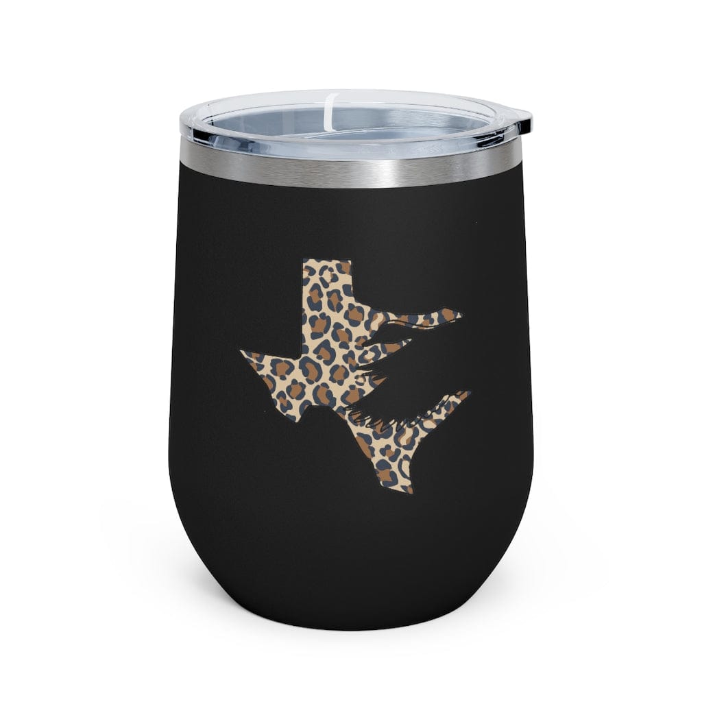 Texas Fowlers 12oz Insulated Wine Tumbler with Texas Fowlers Leopard Logo Black / 12oz Mug