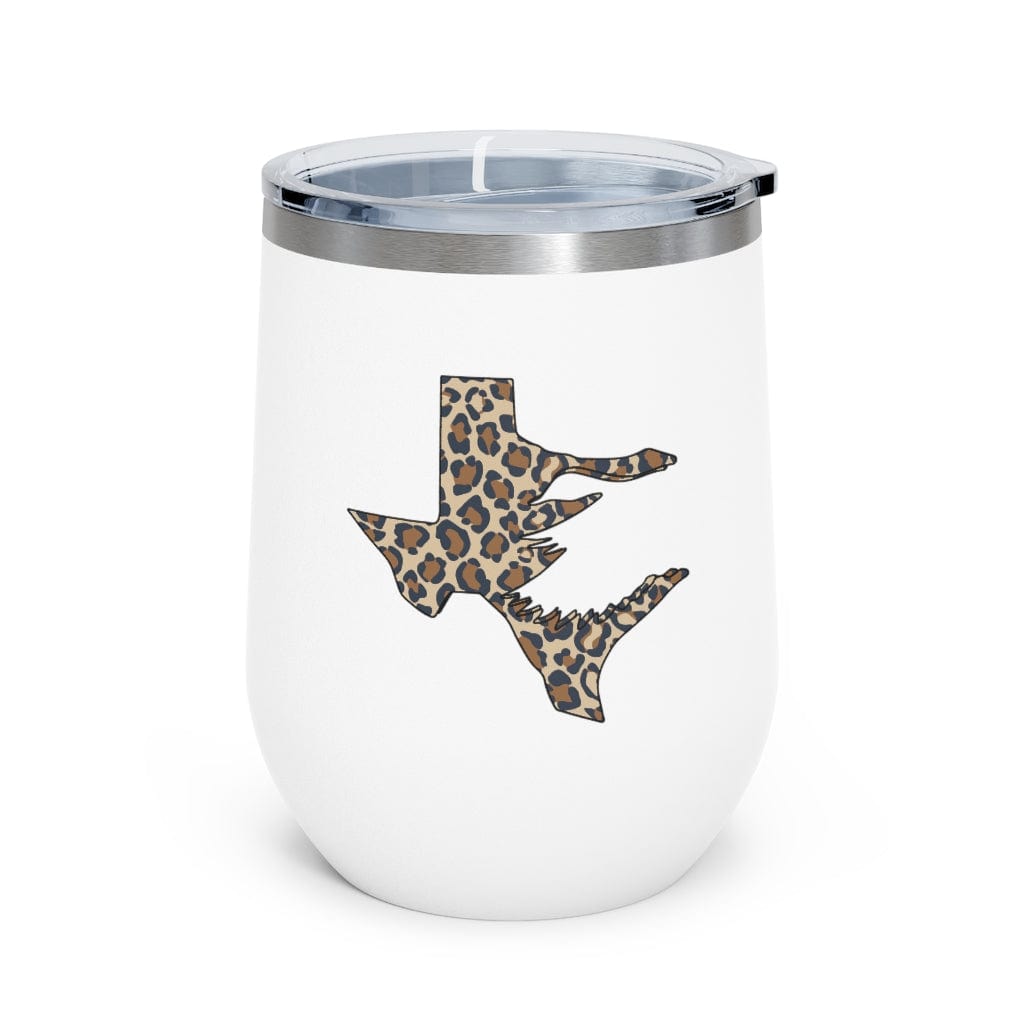 Texas Fowlers 12oz Insulated Wine Tumbler with Texas Fowlers Leopard Logo White / 12oz Mug
