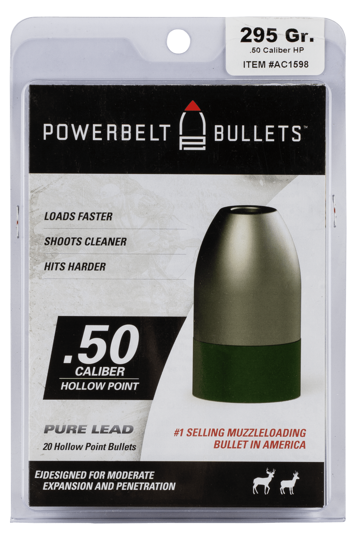 PowerBelt Bullets Powerbelt Bullets Pure Lead, Cva Ac1598    Powerbelt  50 295 Ld   15 Muzzleloading