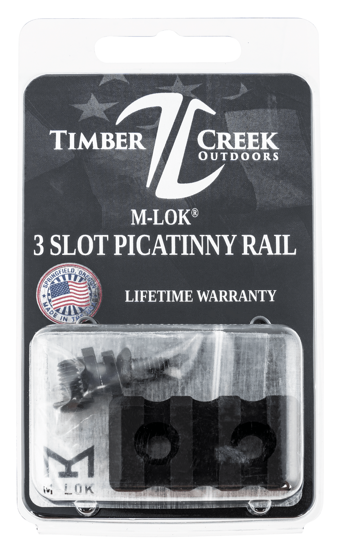 TIMBER CREEK OUTDOOR INC Timber Creek Outdoor Inc M-lok Picatinny Rail, Timber M3sprbl  M-lok 3 Slot Picatinny Rail Black Optics Accessories