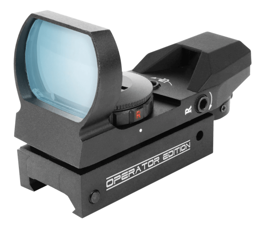 Aim Sports Aim Sports Reflex Operator Edition Black Anodized 1x 34mm Dual (Red/Green) Illuminated Multi Reticle; RT40E1 Optics