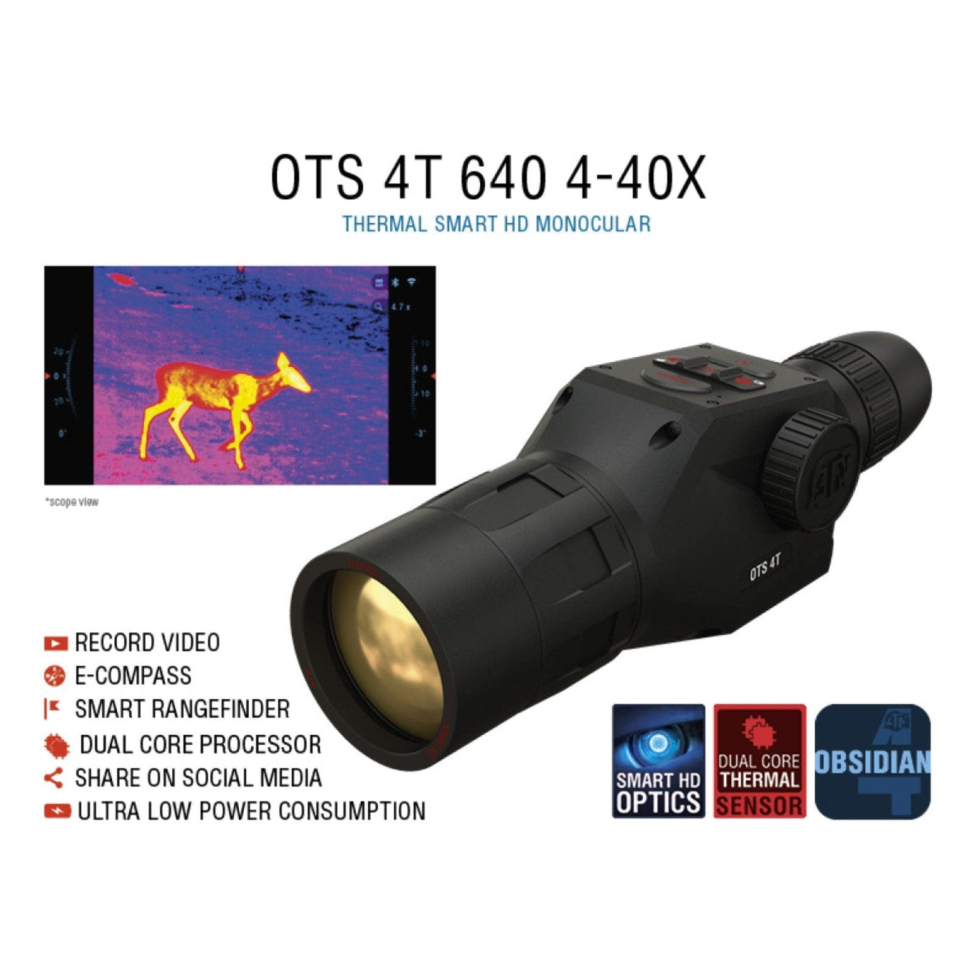 ATN ATN OTS 4T 4-40x 640x480 Thermal Viewer Optics And Sights