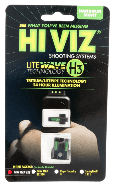 HiViz HIVIZ LiteWave H3 Tritium Day Night Sight SandW 9EZ Optics And Sights