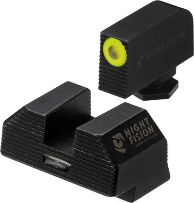 Night Fision Precision Tritium Night Fision Costa Ludus Set for Glock 17 19 34 Yellow Ring Optics And Sights