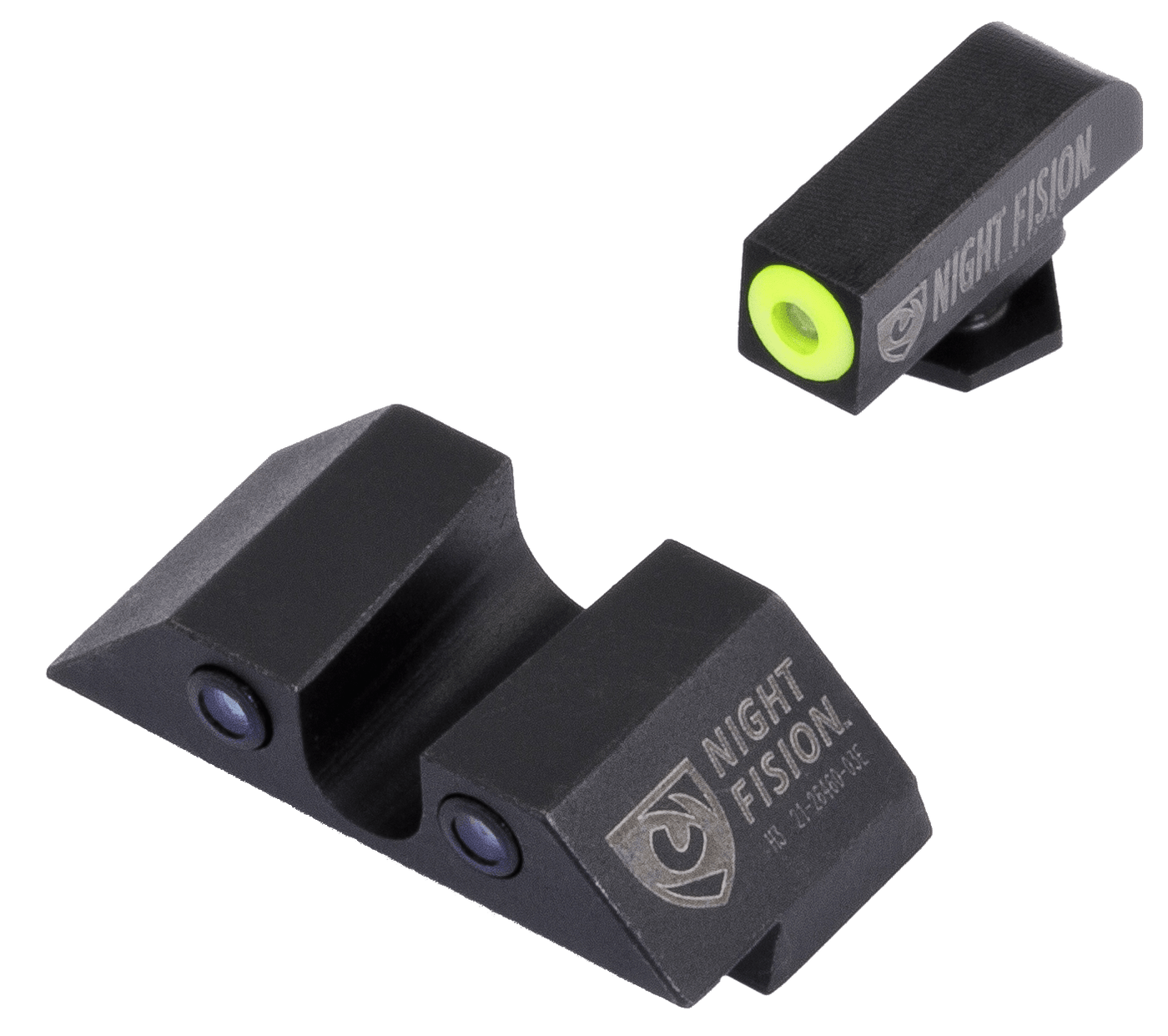 Night Fision Precision Tritium Night Fision Night Sight Set Glock 17 19 34 Ylw Ring U Rear Optics And Sights