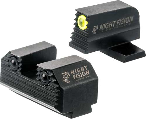Night Fision Precision Tritium Night Fision SpringfieldHellcat OSP RDP Yel Ring Sq Blk Rear Optics And Sights