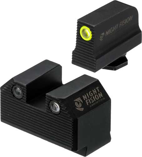 Night Fision Precision Tritium Night Fision Stealth Sight Set for Glock 17 19 34 Yellw Ring Optics And Sights