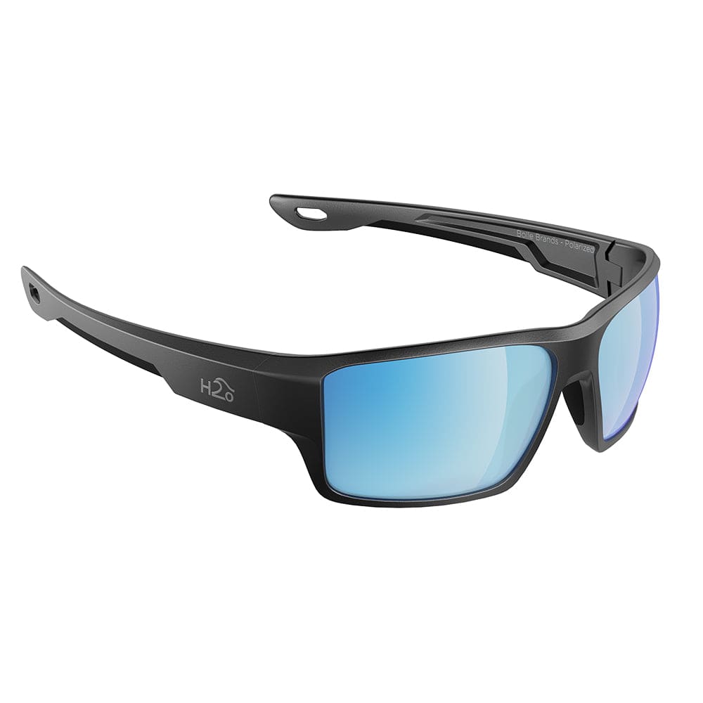 H2Optix H2Optix Ashore Sunglasses Matt Gun Metal, Grey Blue Flash Mirror Lens Cat. 3 - AntiSalt Coating w/Floatable Cord Outdoor