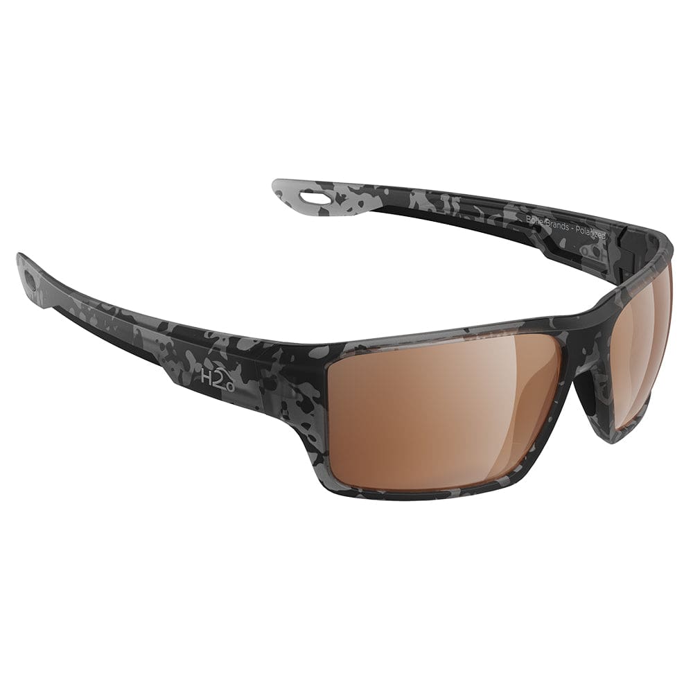 H2Optix H2Optix Ashore Sunglasses Matt Tiger Shark, Brown Lens Cat. 3 - AntiSalt Coating w/Floatable Cord Outdoor