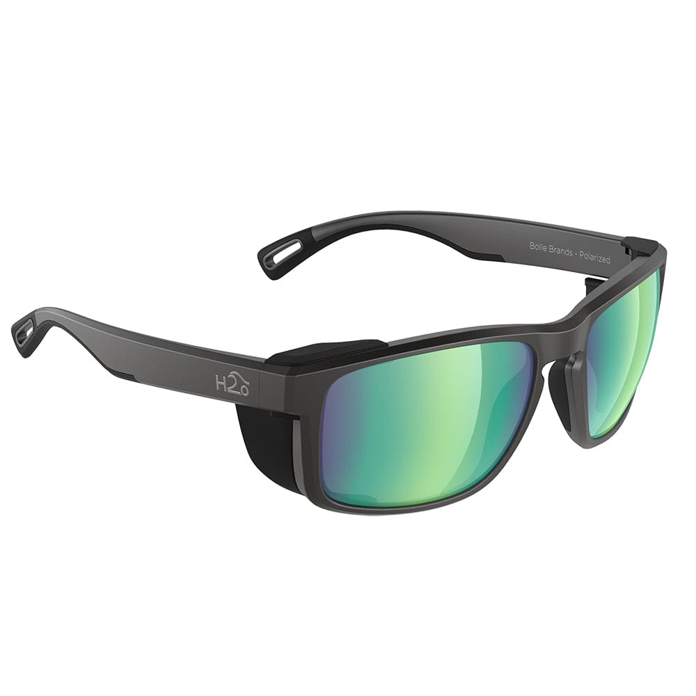 H2Optix H2Optix Reef Sunglasses Matt Black, Brown Green Flash Mirror Lens Cat. 3 - AntiSalt Coating w/Floatable Cord Outdoor