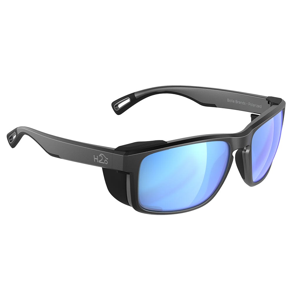 H2Optix H2Optix Reef Sunglasses Matt Gun Metal, Grey Blue Flash Mirror Lens Cat.3 - AntiSalt Coating w/Floatable Cord Outdoor
