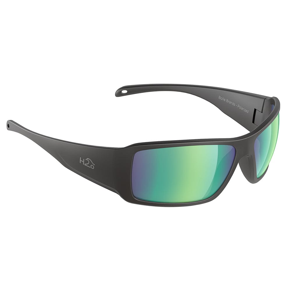 H2Optix H2Optix Stream Sunglasses Matt Black, Brown Green Flash Mirror Lens Cat.3 - AntiSalt Coating w/Floatable Cord Outdoor