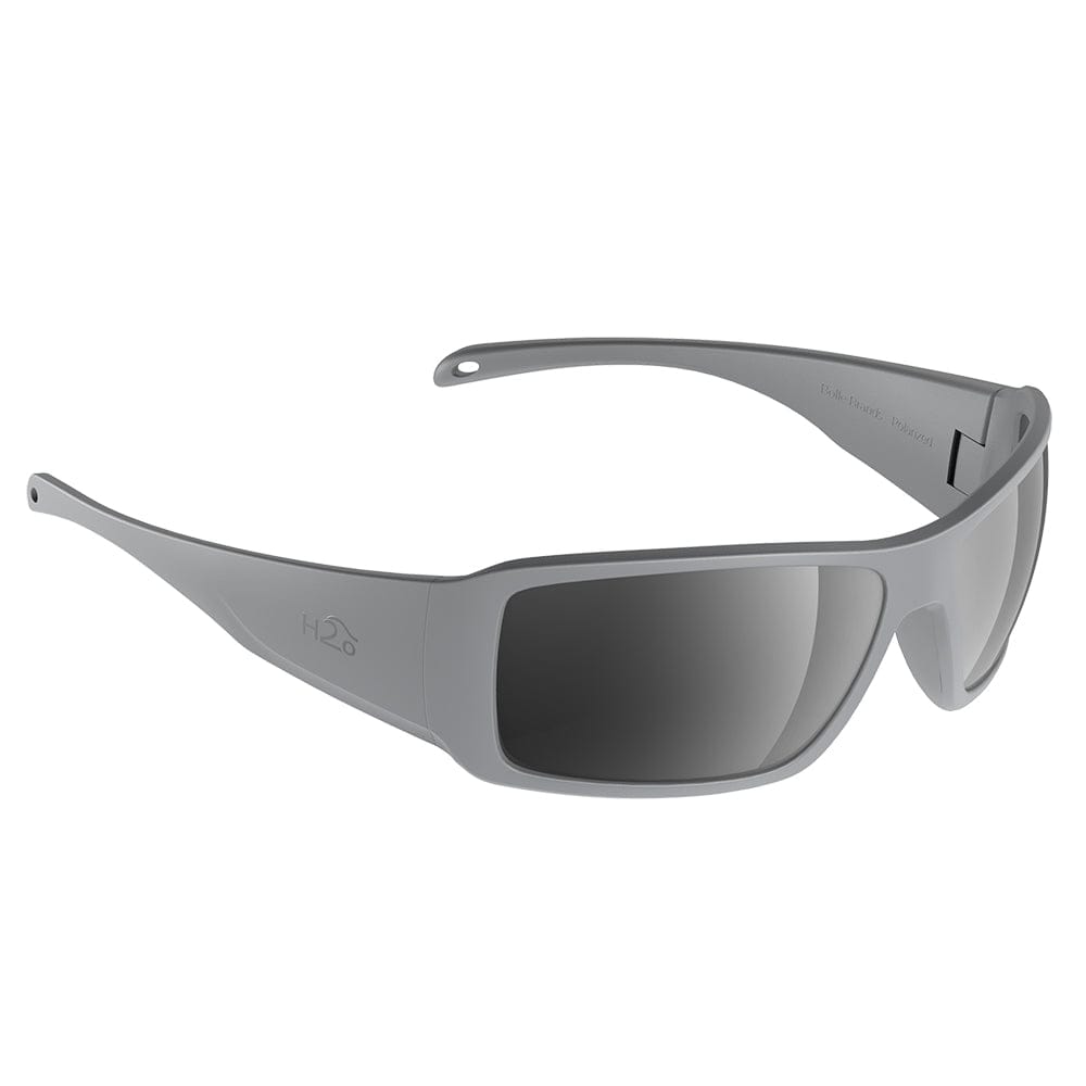 H2Optix H2Optix Stream Sunglasses Matt Grey, Grey Silver Flash Mirror Lens Cat.3 - AntiSalt Coating w/Floatable Cord Outdoor