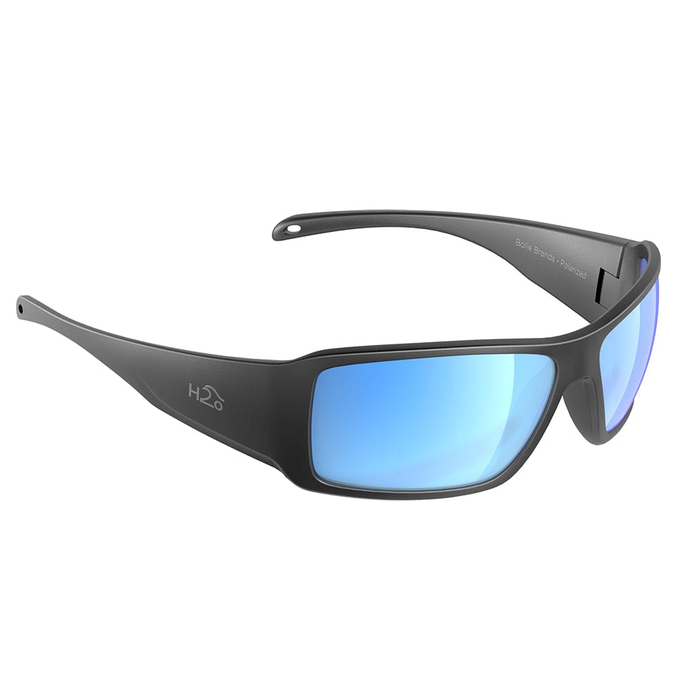 H2Optix H2Optix Stream Sunglasses Matt Gun Metal, Grey Blue Flash Mirror Lens Cat.3 - AntiSalt Coating w/Floatable Cord Outdoor