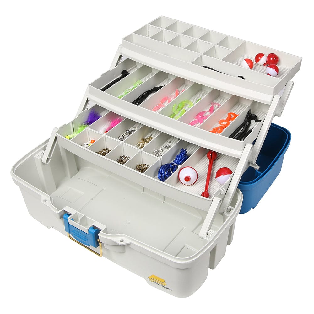 Plano Plano Ready Set Fish Three-Tray Tackle Box - Aqua Blue/Tan Outdoor