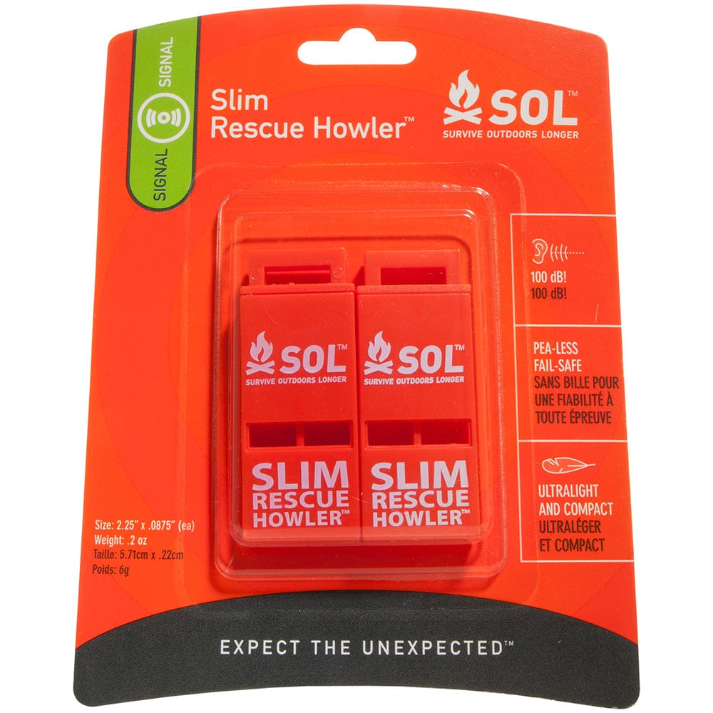 S.O.L. Survive Outdoors Longer S.O.L. Survive Outdoors Longer Rescue Howler Whistle - 2 Pack Outdoor