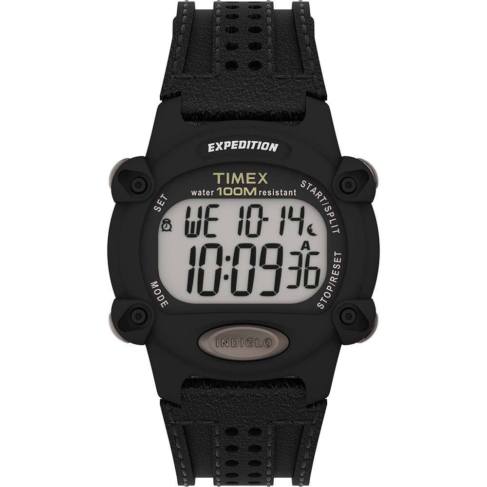 Timex Timex Expedition Chrono 39mm Watch - Black Leather Strap Outdoor