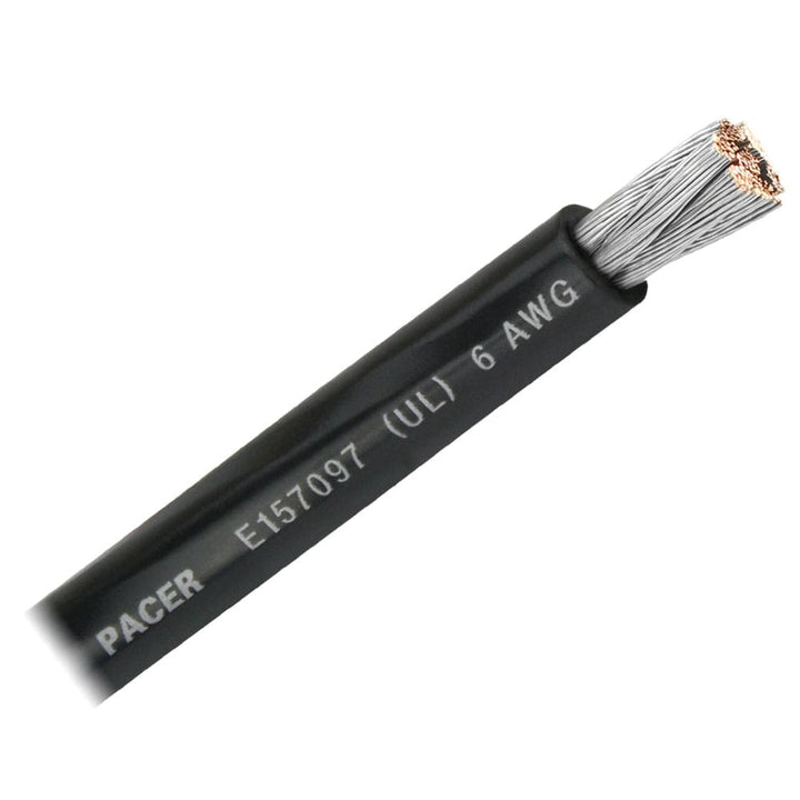 Pacer Group Pacer Black 6 AWG Battery Cable - Sold By The Foot Electrical