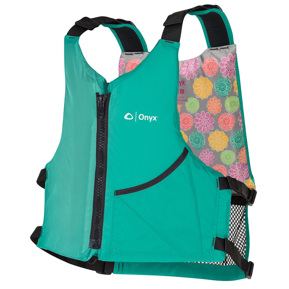 Onyx Outdoor Onyx Universal Paddle Vest - Adult Universal - Aqua/Floral Paddlesports