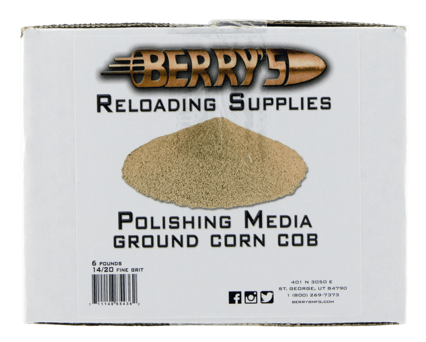 Berrys Berrys Corn Media, Berrys 85436    Corn Media 14/20 Grit 6lb Reloading