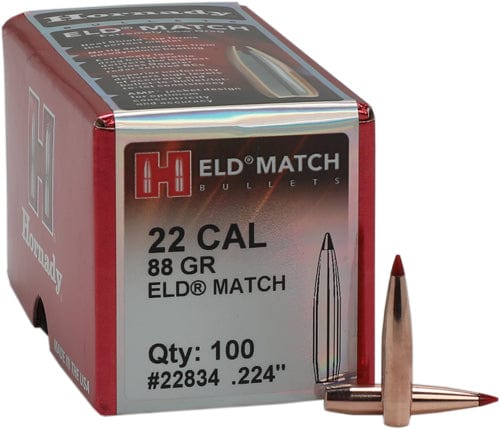 Hornady Hornady Bullets 22cal .224 - 88gr. Eld-m Match 100ct Reloading Components