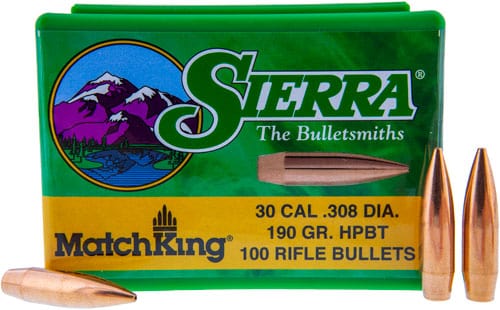Sierra Bullets Sierra Bullets .30 Cal .308 - 190gr Hp-bt Match 100ct Reloading Components