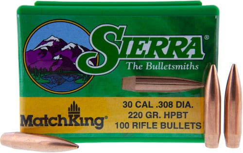 Sierra Bullets Sierra Bullets .30 Cal .308 - 220gr Hp-bt Match 100ct Reloading Components