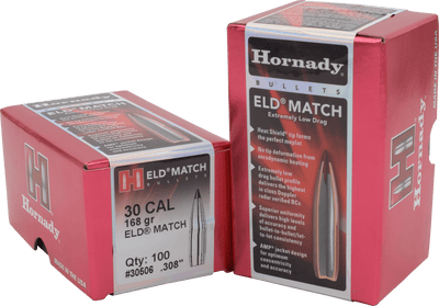 Hornady Hornady Eld Match Bullets 30 Cal. .308 168 Gr. Eld Match 100 Box Reloading