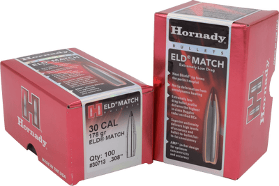 Hornady Hornady Eld Match Bullets 30 Cal. .308 178 Gr. Eld Match 100 Box Reloading