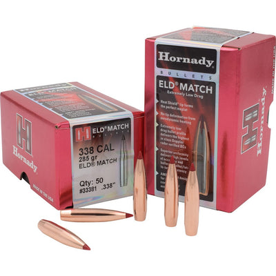 Hornady Hornady Eld Match Bullets 338 Cal. .338 285 Gr. Eld Match 50 Box Reloading