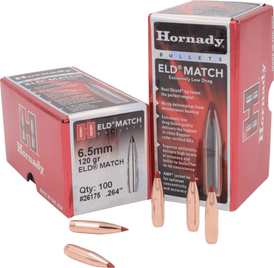 Hornady Hornady Eld Match Bullets 6.5mm .264 120 Gr. Eld Match 100 Box Reloading