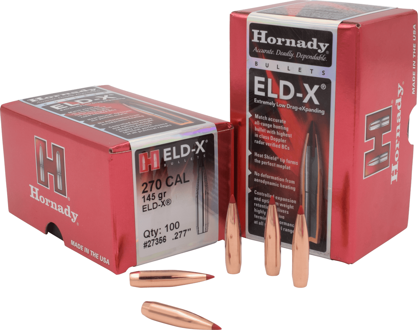 Hornady Hornady Eld-x Bullets 270 Cal. .277 145 Gr. Eld-x 100 Box Reloading