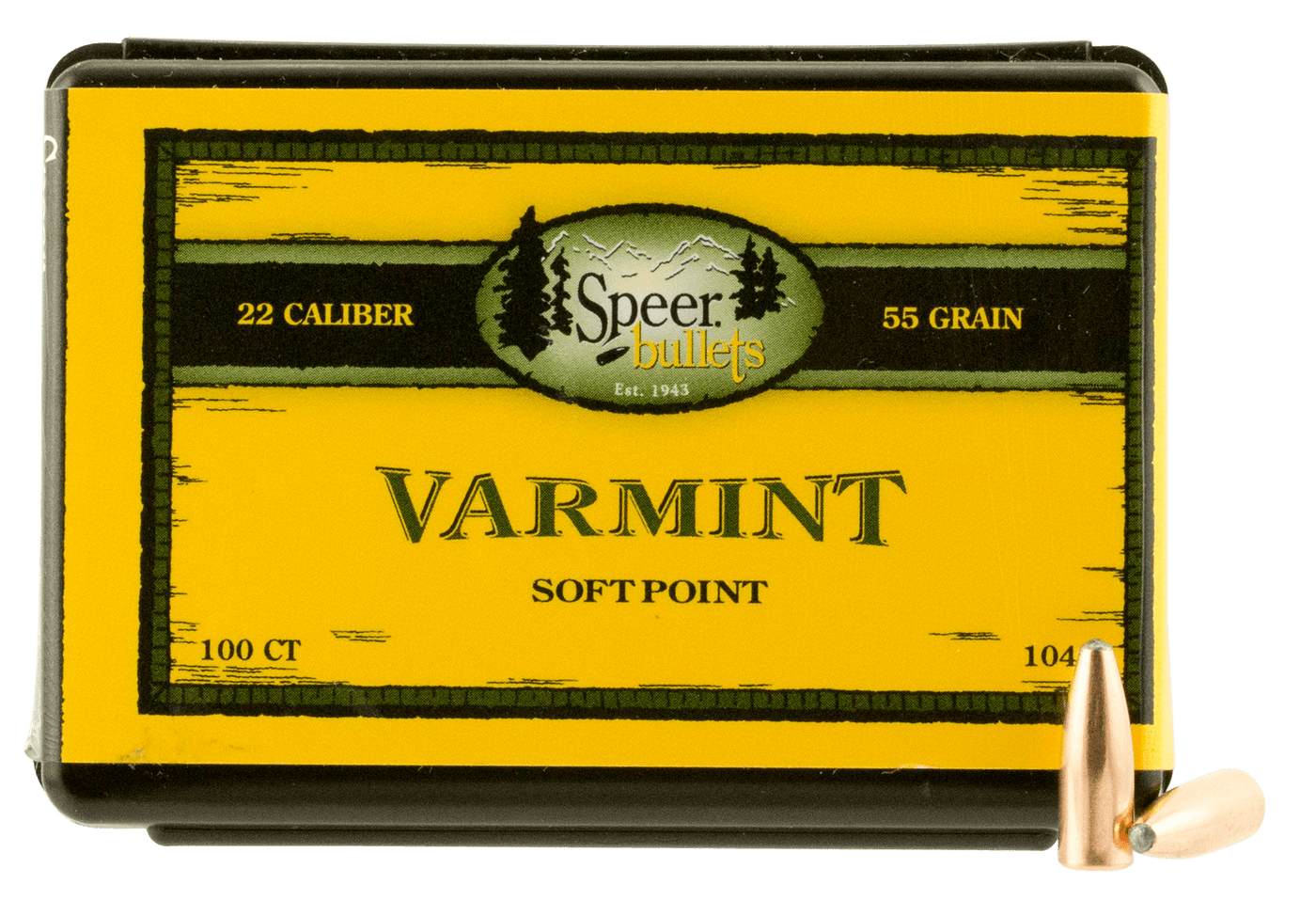 Speer Ammo Speer Ammo Varmint, Speer 1047      Bull .224  55 Sptzr           100 Reloading