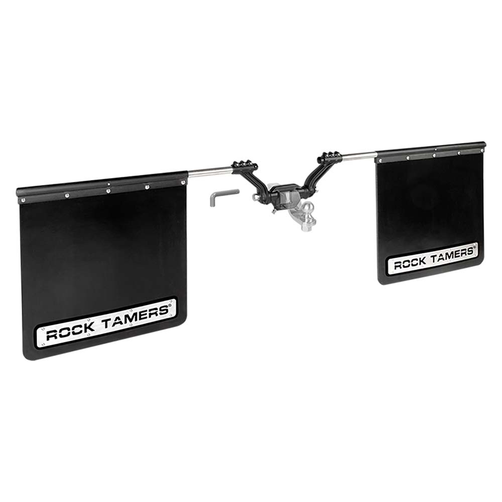 ROCK TAMERS ROCK TAMERS 3" Hub Mudflap System - Matte Black/Stainless Trailering