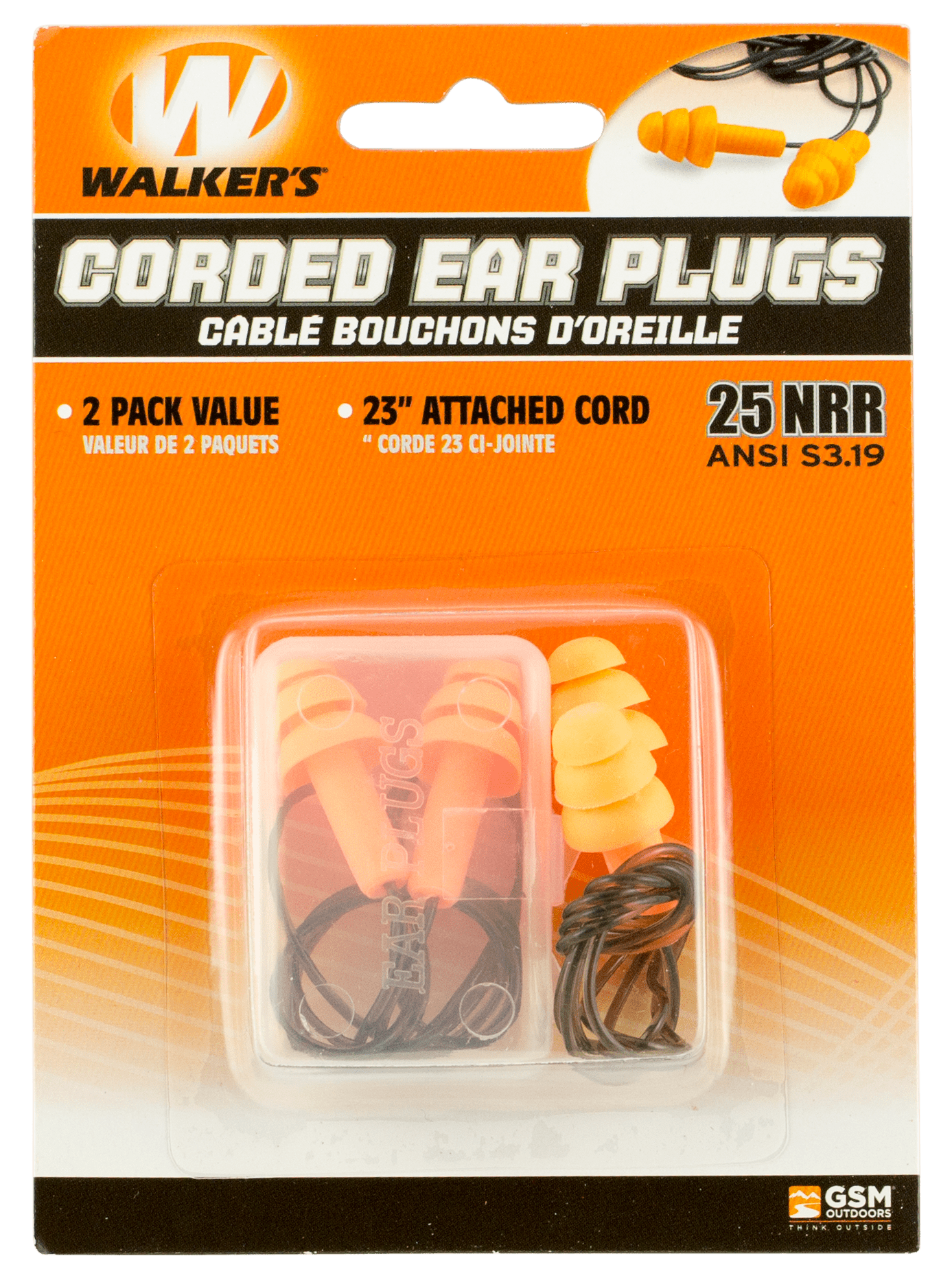 Walker's Walker's Foam Ear Crded Plugs 2pk Safety/Protection