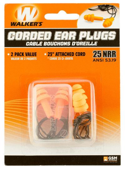 Walker's Walker's Foam Ear Crded Plugs 2pk Safety/Protection