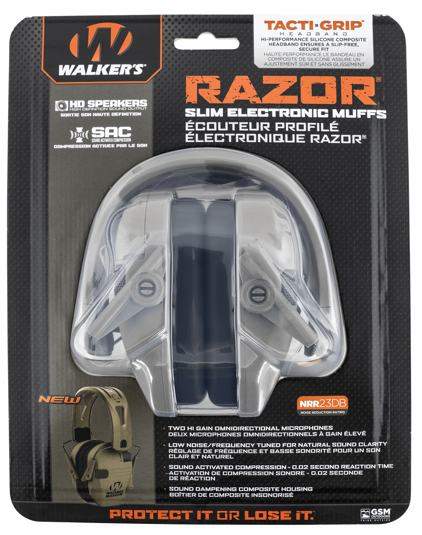 Walker's Walker's Tacti Grip Rzr Fde Hband Safety/Protection
