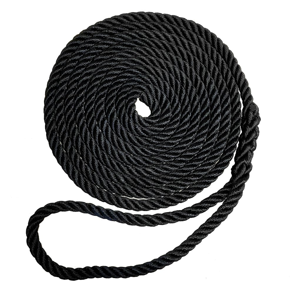 Robline Robline Premium Nylon 3 Strand Dock Line - 1/2" x 20' - Black Sailing