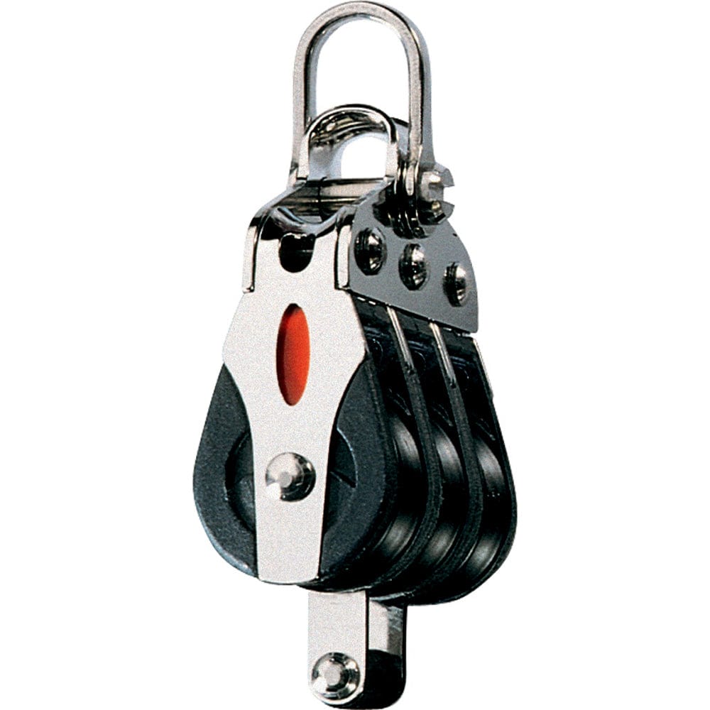 Ronstan Ronstan Series 20 Ball Bearing Block - Triple - Becket - 2-Axis Shackle Head Sailing