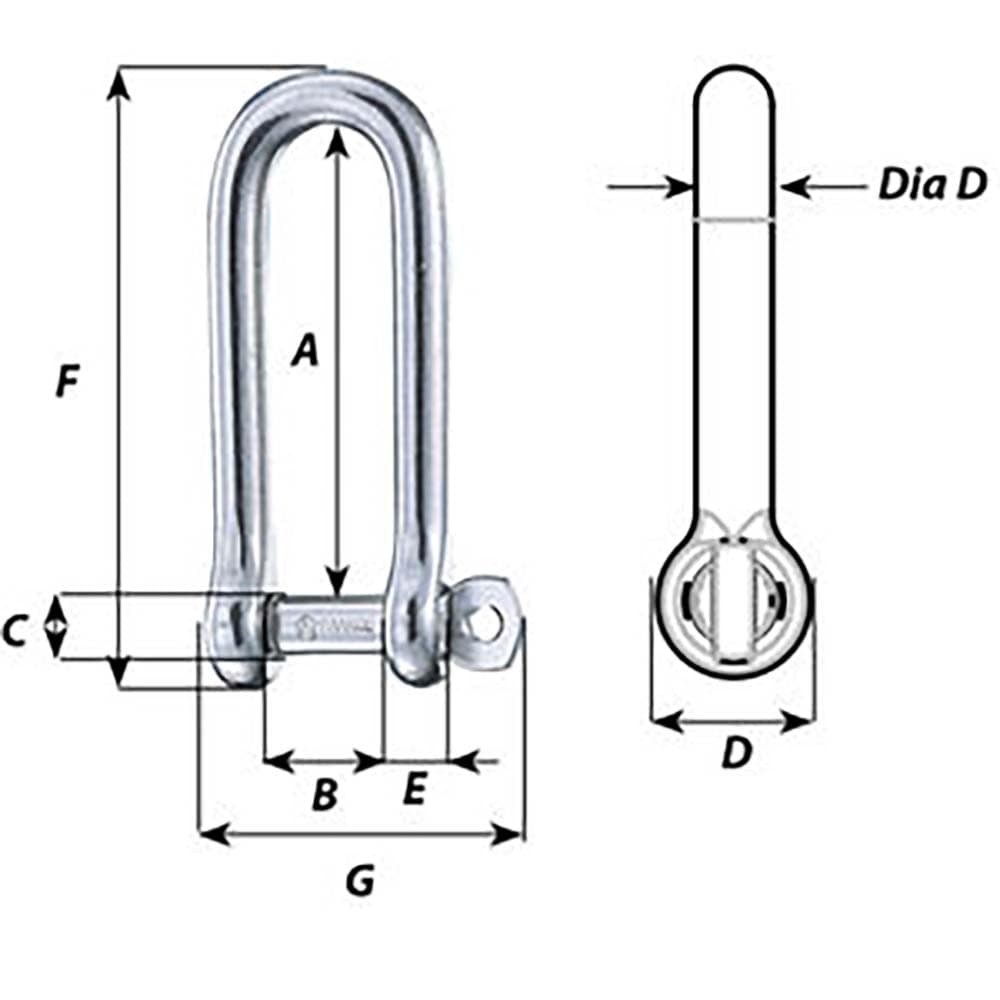 Wichard Marine Wichard Captive Pin Long D Shackle - Diameter 10mm - 13/32" Sailing