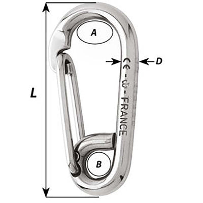 Wichard Marine Wichard Symmetric Carbine Hook - Length 100mm - 13/32" Sailing