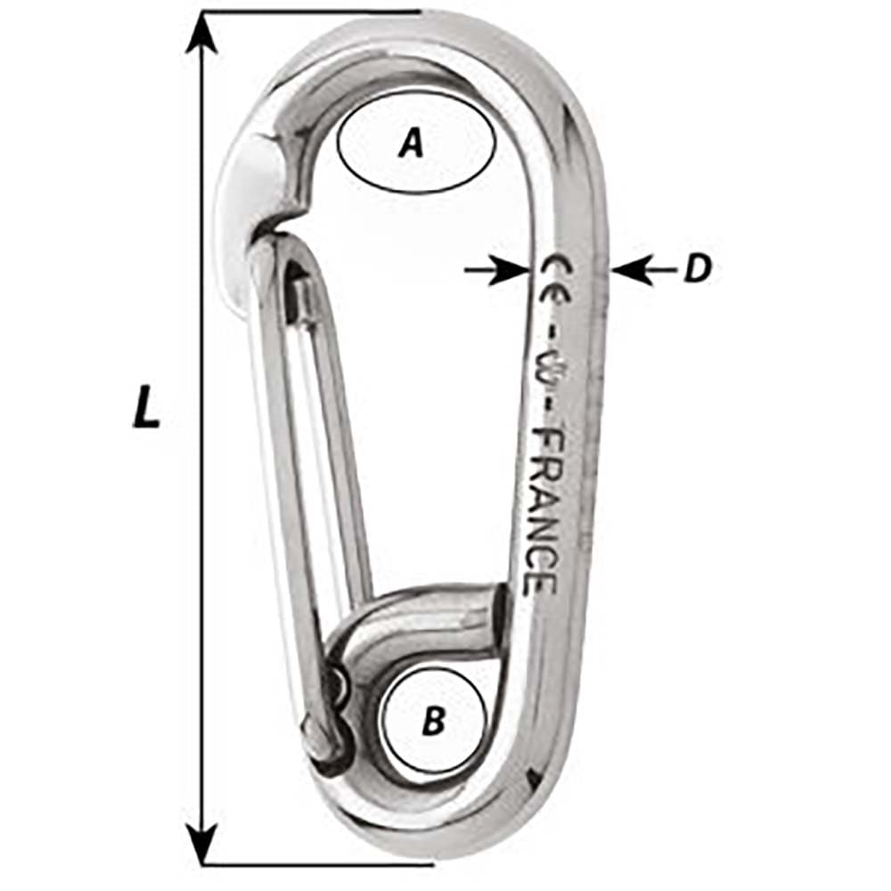 Wichard Marine Wichard Symmetric Carbine Hook - Length 60mm - 1/4" Sailing