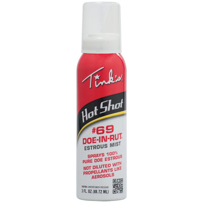 Tinks Tinks Hot Shot #69 Doe-in-rut Estrous Mist 3 Oz. Scent Elimination and Lures