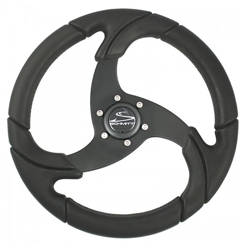 Schmitt & Ongaro Marine Schmitt & Ongaro Folletto 14.2" Wheel - Black Polyurethane - 3/4" Tapered Shaft w/Black Center Cap Marine Hardware
