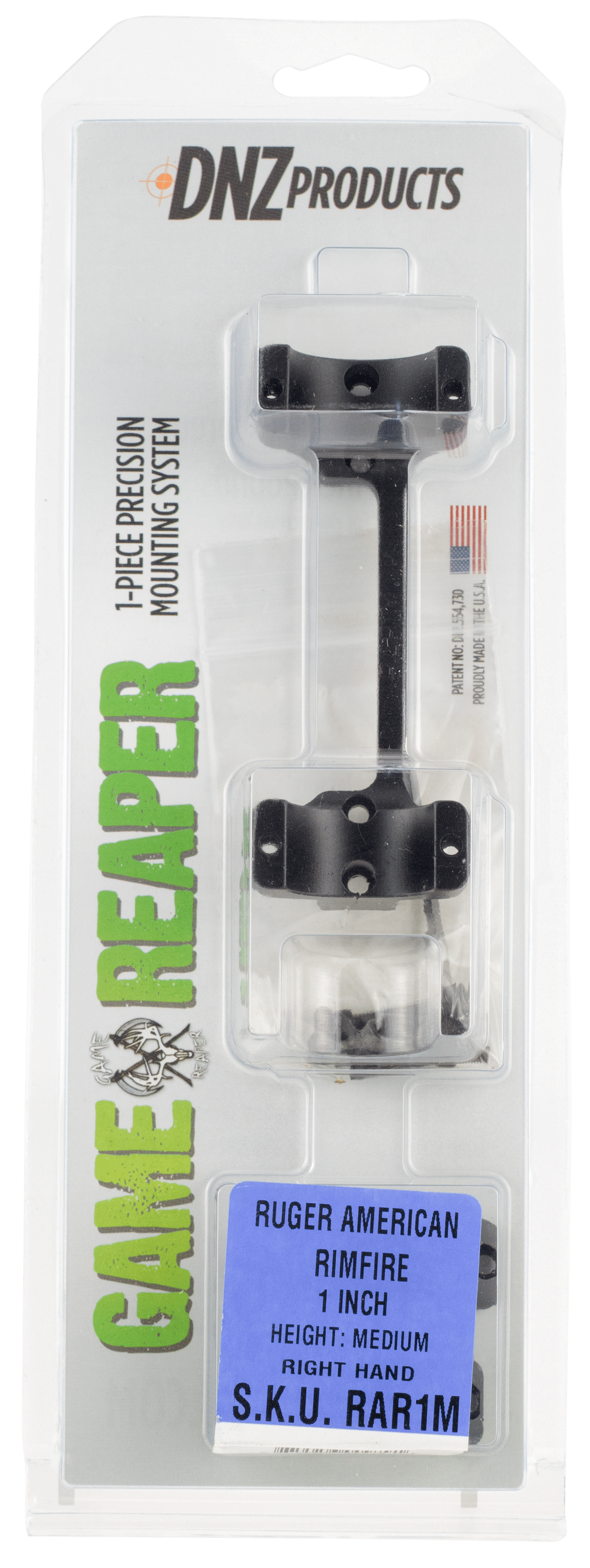 DNZ Products Dnz Game Reaper Integral 1-pc - Mount Ruger Amer Rim Med Blk Scope Mounts And Rings